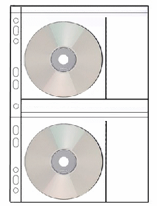 Clear punched Polypropylene pocket for two CDs