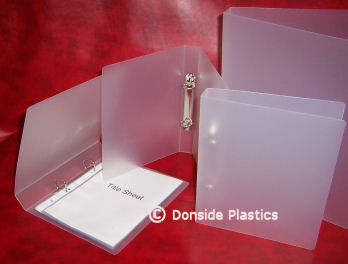 A3 portrait to A7 Frosted Clear Polypropylene Ring Binders