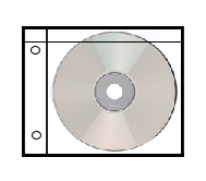 Clear Punched Polypropylene pocket for one CD/DVD