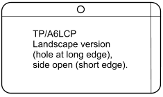 A6 landscape tag pocket.